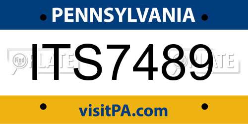 ITS7489 Pennsylvania License Plate