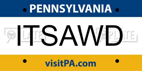 ITSAWD Pennsylvania License Plate