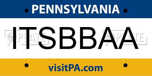 ITSBBAA Pennsylvania License Plate