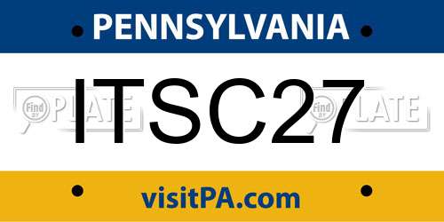 ITSC27 Pennsylvania License Plate