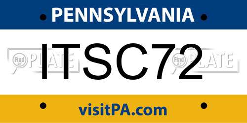 ITSC72 Pennsylvania License Plate