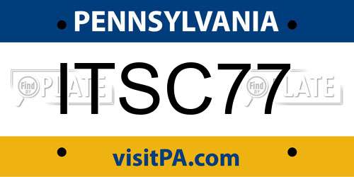 ITSC77 Pennsylvania License Plate
