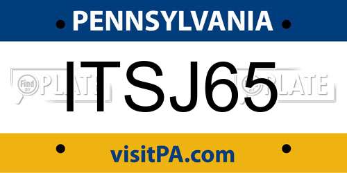 ITSJ65 Pennsylvania License Plate