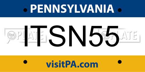 ITSN55 Pennsylvania License Plate