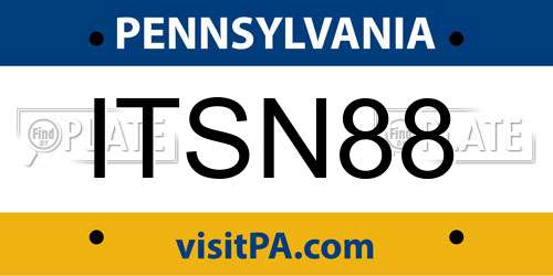ITSN88 Pennsylvania License Plate