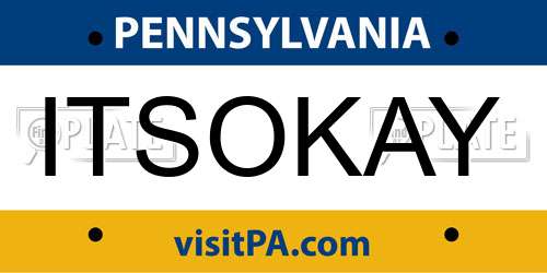 ITSOKAY Pennsylvania License Plate