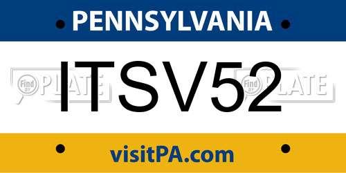 ITSV52 Pennsylvania License Plate
