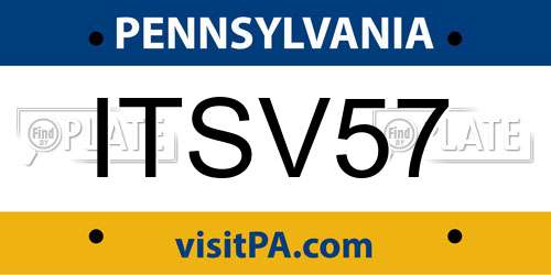ITSV57 Pennsylvania License Plate