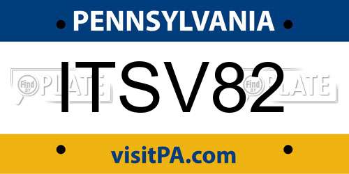 ITSV82 Pennsylvania License Plate