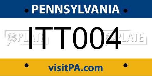 ITT004 Pennsylvania License Plate