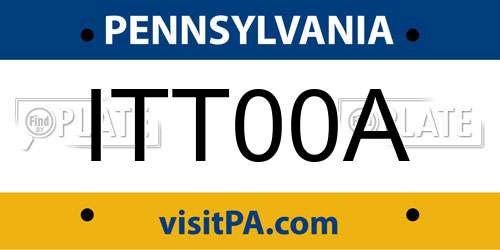 ITT00A Pennsylvania License Plate