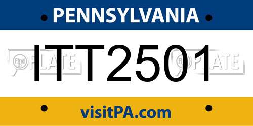 ITT2501 Pennsylvania License Plate