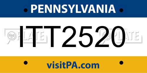 ITT2520 Pennsylvania License Plate