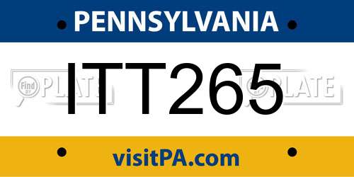 ITT265 Pennsylvania License Plate