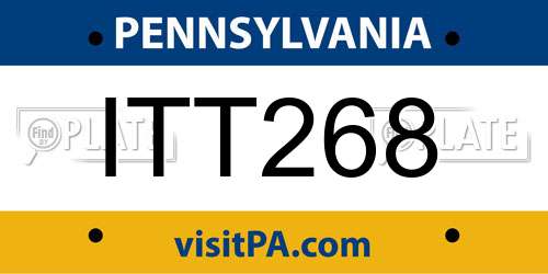 ITT268 Pennsylvania License Plate