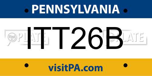 ITT26B Pennsylvania License Plate