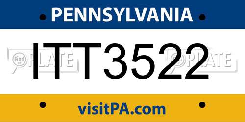ITT3522 Pennsylvania License Plate