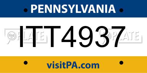 ITT4937 Pennsylvania License Plate