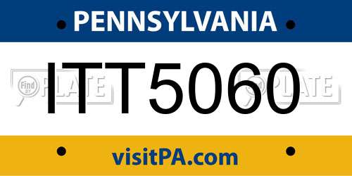 ITT5060 Pennsylvania License Plate