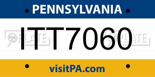 ITT7060 Pennsylvania License Plate