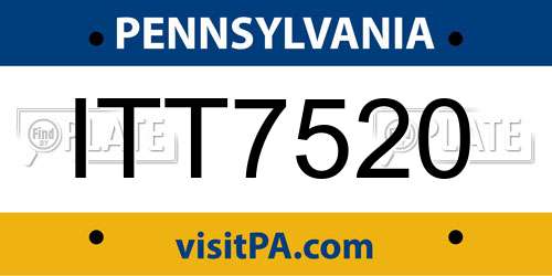 ITT7520 Pennsylvania License Plate