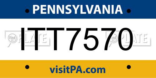 ITT7570 Pennsylvania License Plate