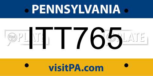 ITT765 Pennsylvania License Plate