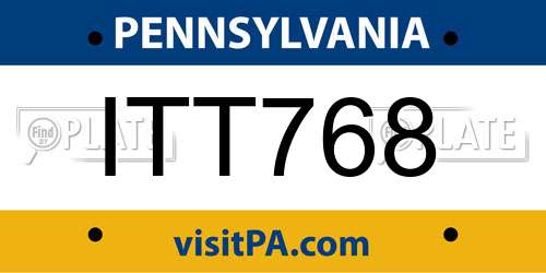 ITT768 Pennsylvania License Plate