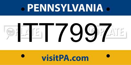 ITT7997 Pennsylvania License Plate