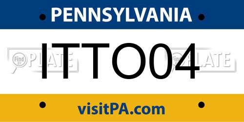 ITTO04 Pennsylvania License Plate