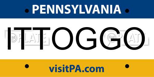 ITTOGGO Pennsylvania License Plate