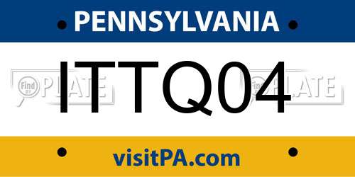 ITTQ04 Pennsylvania License Plate