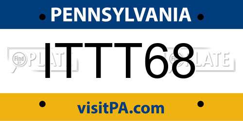 ITTT68 Pennsylvania License Plate