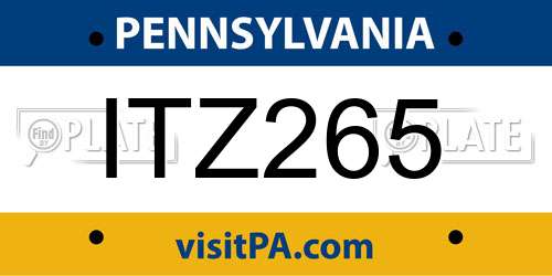 ITZ265 Pennsylvania License Plate