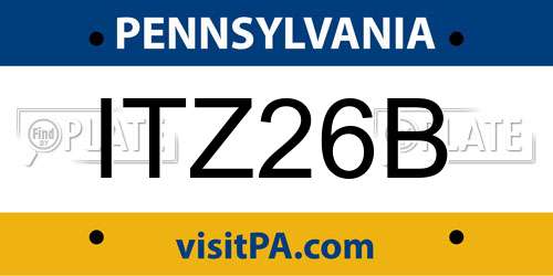 ITZ26B Pennsylvania License Plate