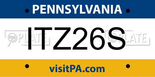 ITZ26S Pennsylvania License Plate