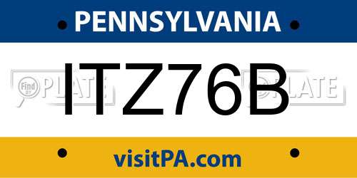 ITZ76B Pennsylvania License Plate