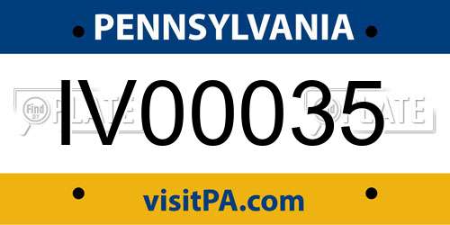 IV00035 Pennsylvania License Plate