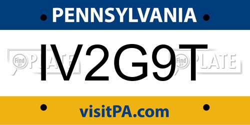 IV2G9T Pennsylvania License Plate