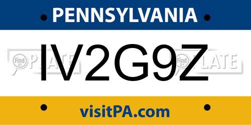 IV2G9Z Pennsylvania License Plate