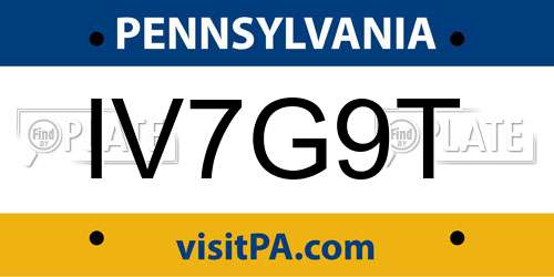 IV7G9T Pennsylvania License Plate