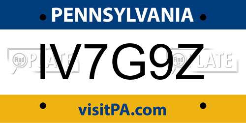 IV7G9Z Pennsylvania License Plate