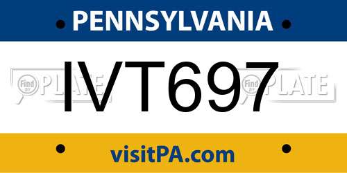 IVT697 Pennsylvania License Plate