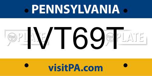 IVT69T Pennsylvania License Plate