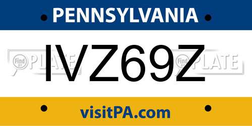IVZ69Z Pennsylvania License Plate