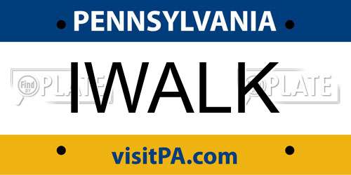 IWALK Pennsylvania License Plate