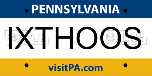 IXTHOOS Pennsylvania License Plate