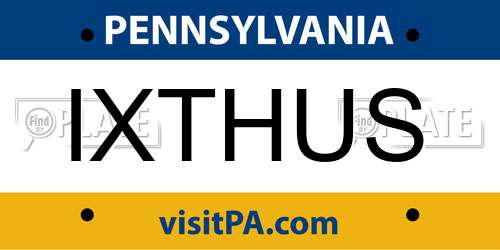 IXTHUS Pennsylvania License Plate