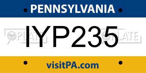 IYP235 Pennsylvania License Plate