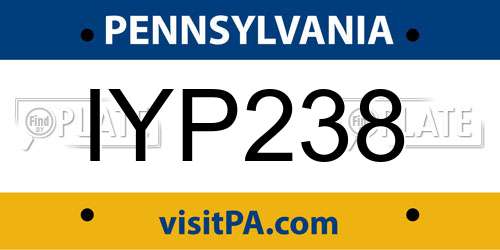 IYP238 Pennsylvania License Plate